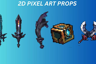 do 2d pixel art props object assets items tilesets icons 2d pixel sprite sheet