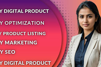 do etsy digital product, etsy marketing, digital product listing and SEO