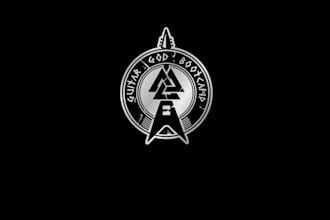design viking strong guitar gods brand logo