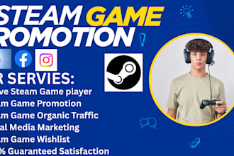 steam game promotion, steam game wishlist promotion and steam game marketing
