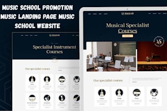 music school promotion music landing page music school website
