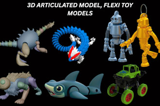 create 3d articulated model flexi toy and doll 3d toy bjd model for 3d printing