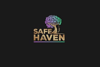 design vibrant black mental health company logo