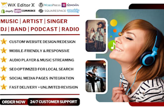 design music website for artists, singers, producers, djs, bands, and podcasts