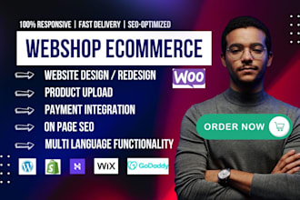 build webshop wordpress ecommerce website ionos godaddy hostinger bluehost duda
