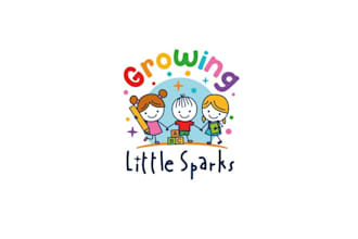 design fun bright kids educator logo