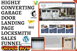 design garage door landing page home security website garage door sales funnel