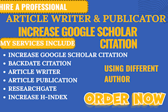 write article increase google scholar citations for research journal publication