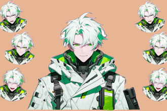 draw custom pngtuber giftuber model for your streams in live2d model anime