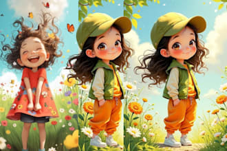 design 3d children story book illustration storybook design and coloring book