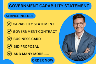 polished government contracts, capability statements, and business card