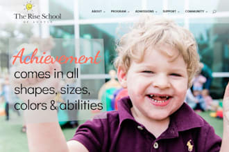 design kindergarten website daycare, preschool, or childcare website