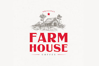 design awesome farmhouse coffee logo