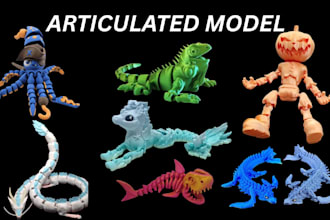 3d articulated model flexi toy 3d doll 3d bjd posable 3d model for 3d printing