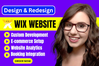 design or redesign wix website, wix online store booking website with wix studio