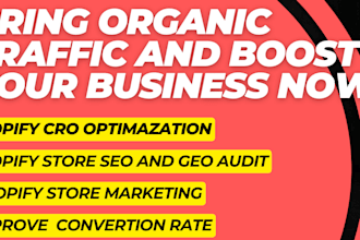 perform a data driven conversion rate audit for shopify with SEO, GEO strategy