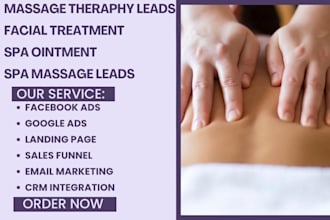 generate massage therapy leads facial treatment spa ointment spa massage leads
