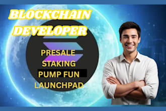 develop blockchain web3 dapp pump fun presale staking launchpad solana evm ton