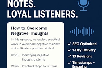 provide fast and accurate podcast episode show notes