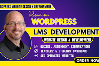 develop wordpress lms educational online course website, learndash, tutorlms