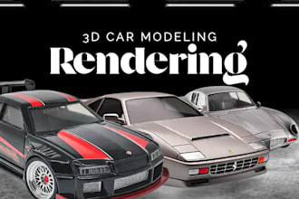 do 3d car modeling, car design, 3d car animation, 3d cars for 3d printing