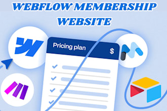 create webflow memberstack, wized xano airtable stripe, lms subscription website