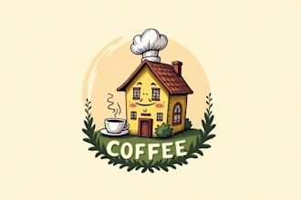 make cafe house logo with unlimited revision