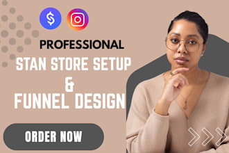 build stan store funnel, stan store setup, manage lead magnet and instagram page
