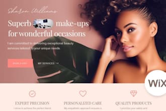 wix beauty salon, spa, lash extension service website, waxing service website