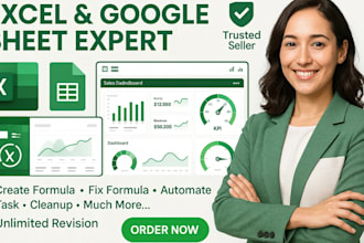 design financial tracker, sales record and budget planner spreedsheet with excel