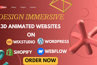 interactive wix landing page responsive 3d shopify ecommerce website development