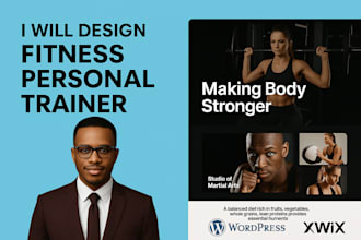 design fitness personal trainer sport workout website wordpress and wix website