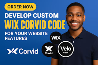 develop custom wix corvid code, velo api, database api for your website features