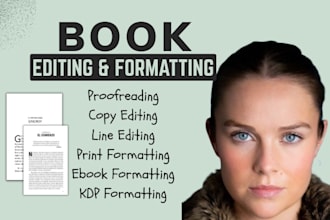 do ebook book formatting for KDP book publishing, book editing, amazon KDP ads