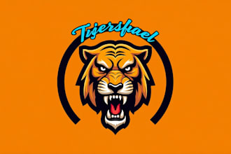 do angry tiger head mascot logo design