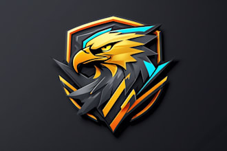 create awesome golden eagle logo with unlimited revision