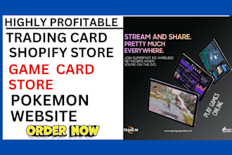design trading card shopify store pokemon website trading card store