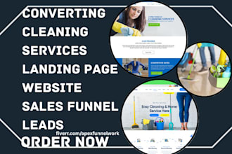 design cleaning service landing page booking koala website handyman sales funnel