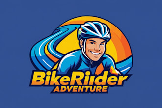 do modern bike rider adventure logo for your company