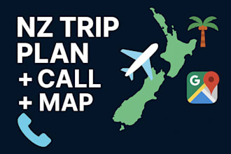 plan your nz trip with a personalized itinerary, call and google map