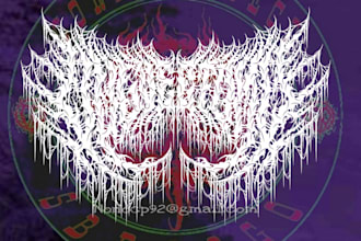 design death metal logo with texture and chrome effect