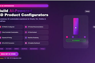 develop ai interactive 3d product configurator for shopify wix webflow wordpress