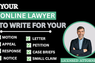 write motion, petition, lawsuit, pleadings, demand letters and legal document