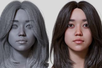model realistic 3d head scan face swap mesh bust statue sculpture and retopology