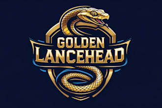 create awesome golden lancehead logo with new concepts