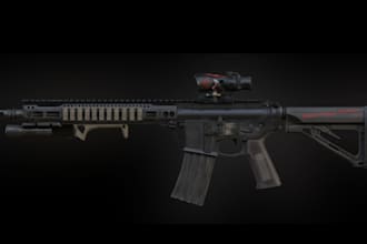 fix 3d war gun,unity gun,weapon, accessories,object,texture,military gun,3dmodel