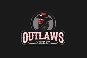 design professional outlaws girls hockey logo