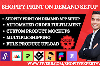 setup shopify print on demand shineon printful printify gelato apliiq fuel aop