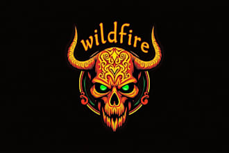 do tribal skull head mascot logo design