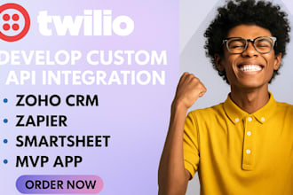develop custom api integration twillo zoho crm zapier integrate api smartsheet